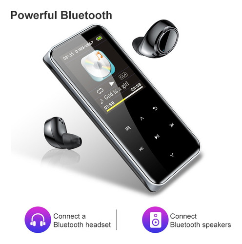 Reproductor Mp3 Bluetooth Negro Y Grabador De Libros Electró