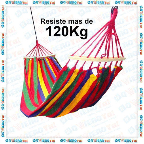 Imagen 3 de 8 de Hamaca Paraguaya Premium 2.2mts X 1mts C/ Madera + Bolso