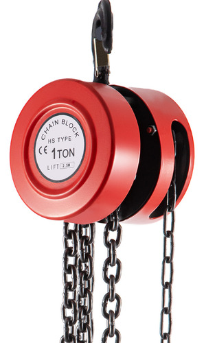 Vevor 1t Polipasto Manual De Cadena Redonda 2200lb 2,5m Rojo