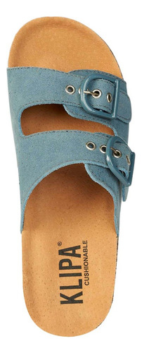 Sandalias Casuales Slide Dama Estilo 4005 Color Celeste