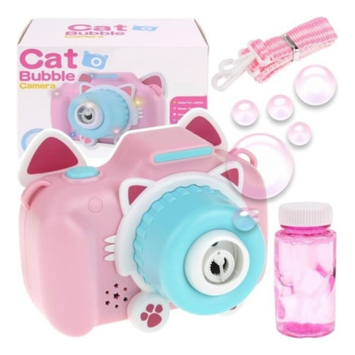 Camara De Burbujas Cat Con Luces Y Sonido Juguete Para Niñas