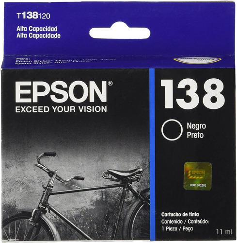 Cartucho Epson 138 T138120 Tx235w 320 420w 430w 520 Blister