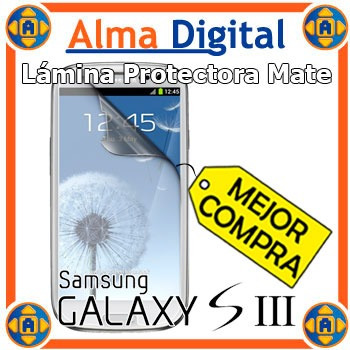 Lamina Protector Pantalla Mate Samsung S3 Antihuella I9300