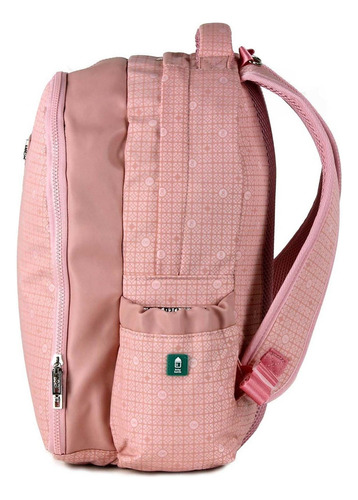 Pañalera Backpack Textil Con Trama Icónica De La Marca Cloe Color Rosa Diseño de la tela