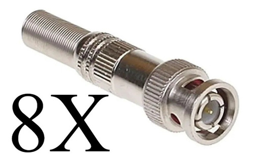 Kit 8x Conector Bnc C/ Mola Femea Camera Sistema Segurança 