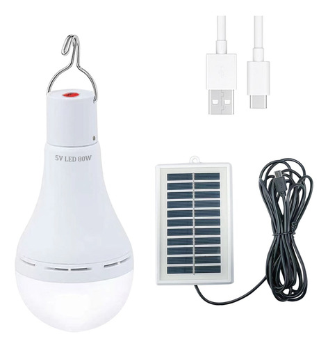 Luz De Emergencia Solar  Usb Recargable Y Extraíble 80w