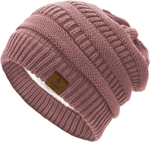 Durio Gorro Tejido Tipo Beanie, Con Forro Polar Grueso En El