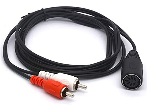 Glhong Midi Din 7 Pin Hembra A Dual Rca Macho Cable De Audio