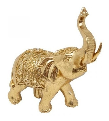Elefante Figura Deco Dorado 16 Cms