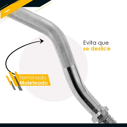 Barra Curva De Musculación Solida/ Zynergy Acero Inoxidable