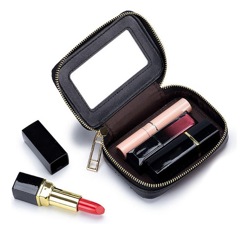 . Estuche Para Lápiz Labial Con Espejo Portátil Para Bolso