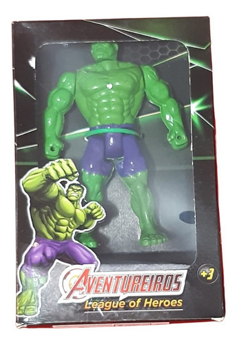 Mini Boneco Hulk Articulado 16cm League Of Heroes