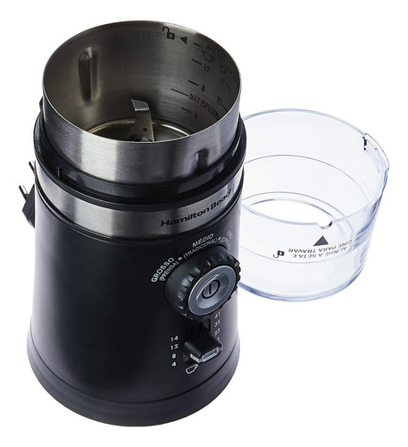 Moedor De Café Hamilton Beach Elétrico Em Inox Automático 12 Preto