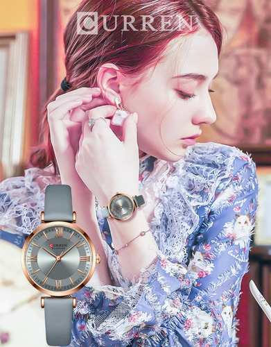 Reloj Dama Moda Curren Pequeña Dial Simple Con Correa Piel