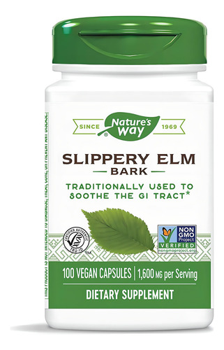 Natures Way Slippery Elm Corteza De Olmo Rojo 100capsulas Sabor Neutro