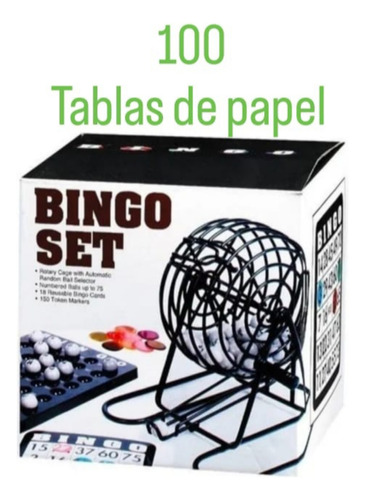 Bingo Xl Con 100 Tablas De Papel