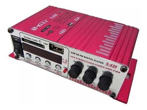 Mini Amplificador Audio Potencia 10w X2 Canales S-430 Usb Sd
