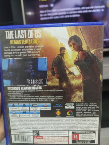 Promoção!! Last Of Us Remasterizado Midia Fisica Usado
