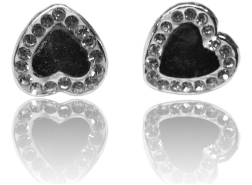 Broquel, Aretes De Corazón  Plata Ley .925 