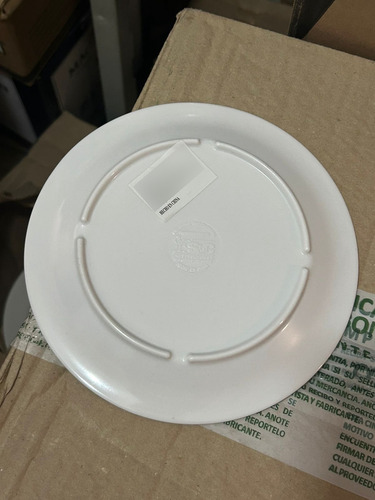 12 Piezas Plato Ensaladero Postre 18.5 Cm Blanco Trinche