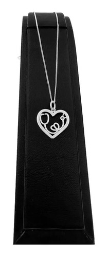 Dije Corazón Estetoscopio G Y Cadena Plata 925 Con Envio