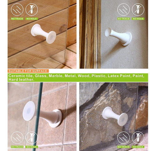 Tapón Magnético Autoadhesivo Para Puerta Blanco Reutilizable
