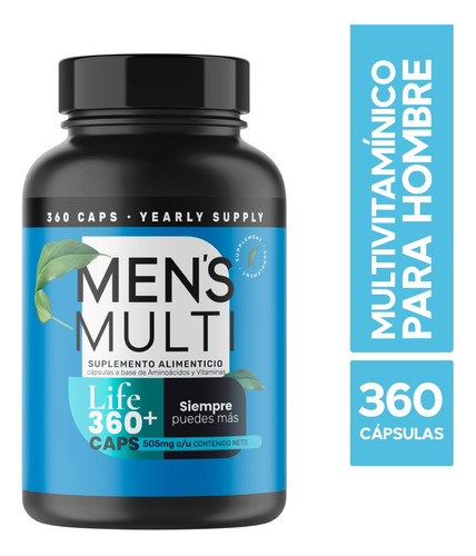 Suplemento Alimenticio Vitaminas Para Hombre Multivitaminico Life 360+ 360 Capsulas