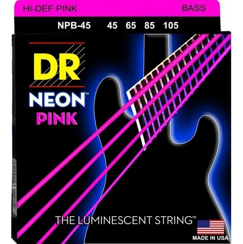 Cuerdas Bajo Eléctrico Med 45/105 Neon Pink Dr Npb-45