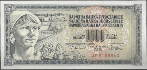 Yugoeslavia 1000 Dinara 12 Ago 1978 P92a