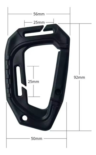 5x Fivela Mosquetão Multifuncional Poliacetal Duplo