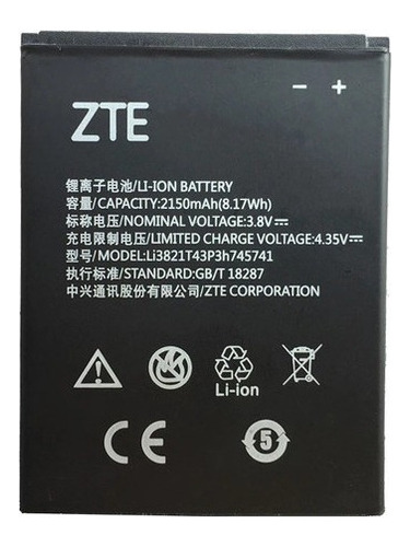 Batería Celular Zte Blade Original Usb Wifi Mp3 Sd 4g 3g Gb