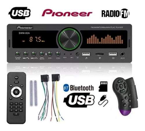 Reproductor Pioneer Bluetooth Carro Mp3 Usb Radio Control