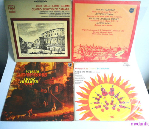 4 Disco Vinilo Musica Clasica Vivaldi Mozart Corelli Albinon