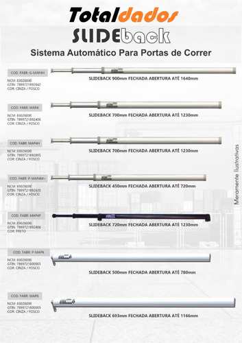 Imagem 7 de 8 de 2 Mola Slide Back Porta De Correr 70cm Fechamento Automático