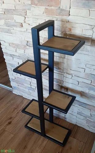 Macetero Regiu 18cm Base, 110cm Altura, 22cm Ancho Negro