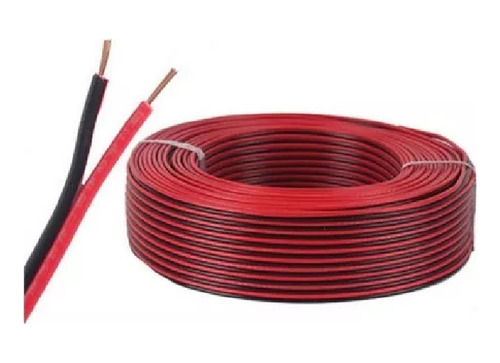 Cable Rollo 100m Bafle Parlante 2x 1mm Rojo Y Negro Bipolar