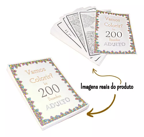 Kit 200 Desenhos Para Colorir Em Folha A4 - 2 Por Folha
