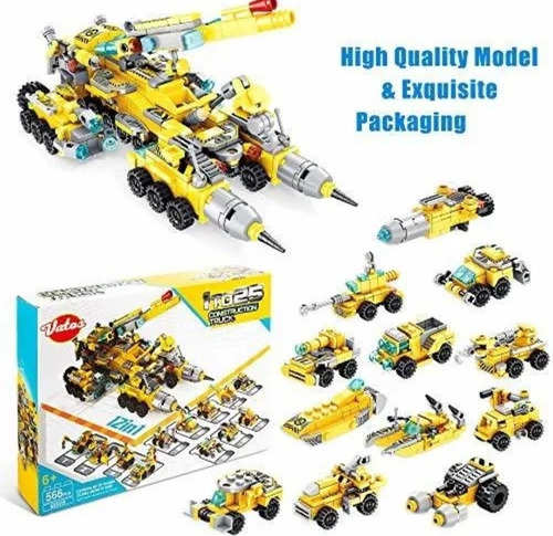 Bloques De Construcción Vatos 566 Piezas Camion 25 En 1.