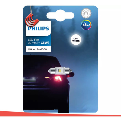 Imagem 2 de 5 de Lâmpada Led Philips Ultinon Pro Torpedo 30mm 6000k Branco
