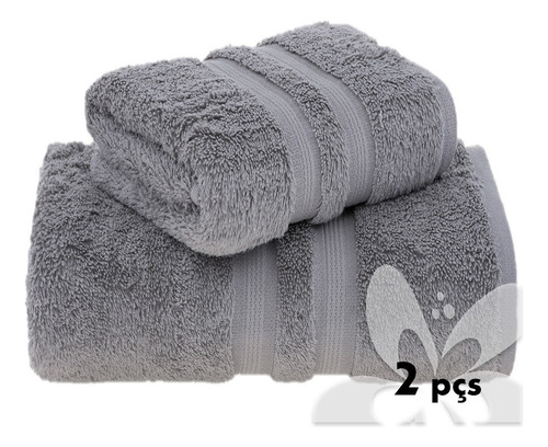 Juego de toallas de baño Buddemeyer de algodón egipcio con cara gigante, color gris 3182