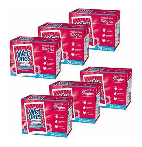 Wet Ones Antibacterial Hand Wipes, Fresh Scent, 24 Count Wip