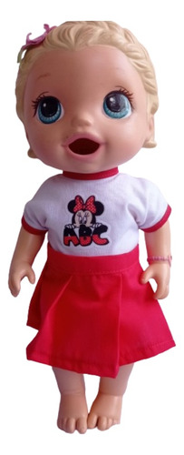 Uniforme Escolar Vermelho Para Boneca Baby Alive Ou Similar