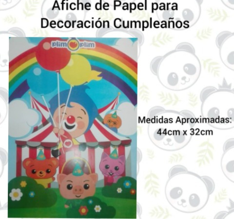 Afiche Para Piñata Cumpleaños Precio Por 2 Plim Plim 