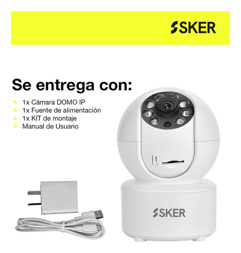 Cámara De Seguridad Baby Call Wifi Ip Sker Cv-005 Full Hd Motorizada Nocturna 2mp