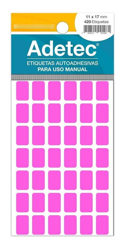 420 Etiquetas Manual Rectangular Mix Fluor 11x17 Mm - 2191