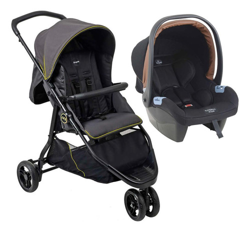 Carrinho De Bebê Cr3 Gray Neon E Bebê Conforto Materna