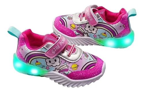 Zapatillas Luz Led Luces Infantiles Ni as Arcoiris Regalo 17.060 82