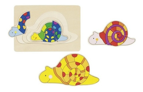 Juego Encaje Caracol Puzzle Madera Goki