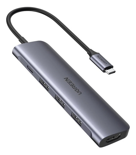 Adaptador Hub 5 em 1 Ugreen usb-c para 3 usb 3.0 + hdmi + usb-c pd