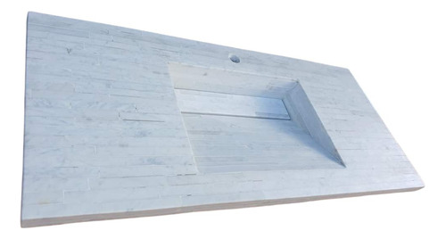 Mesada Baño Bacha Mármol Carrara 120x47 Cm De Embutir